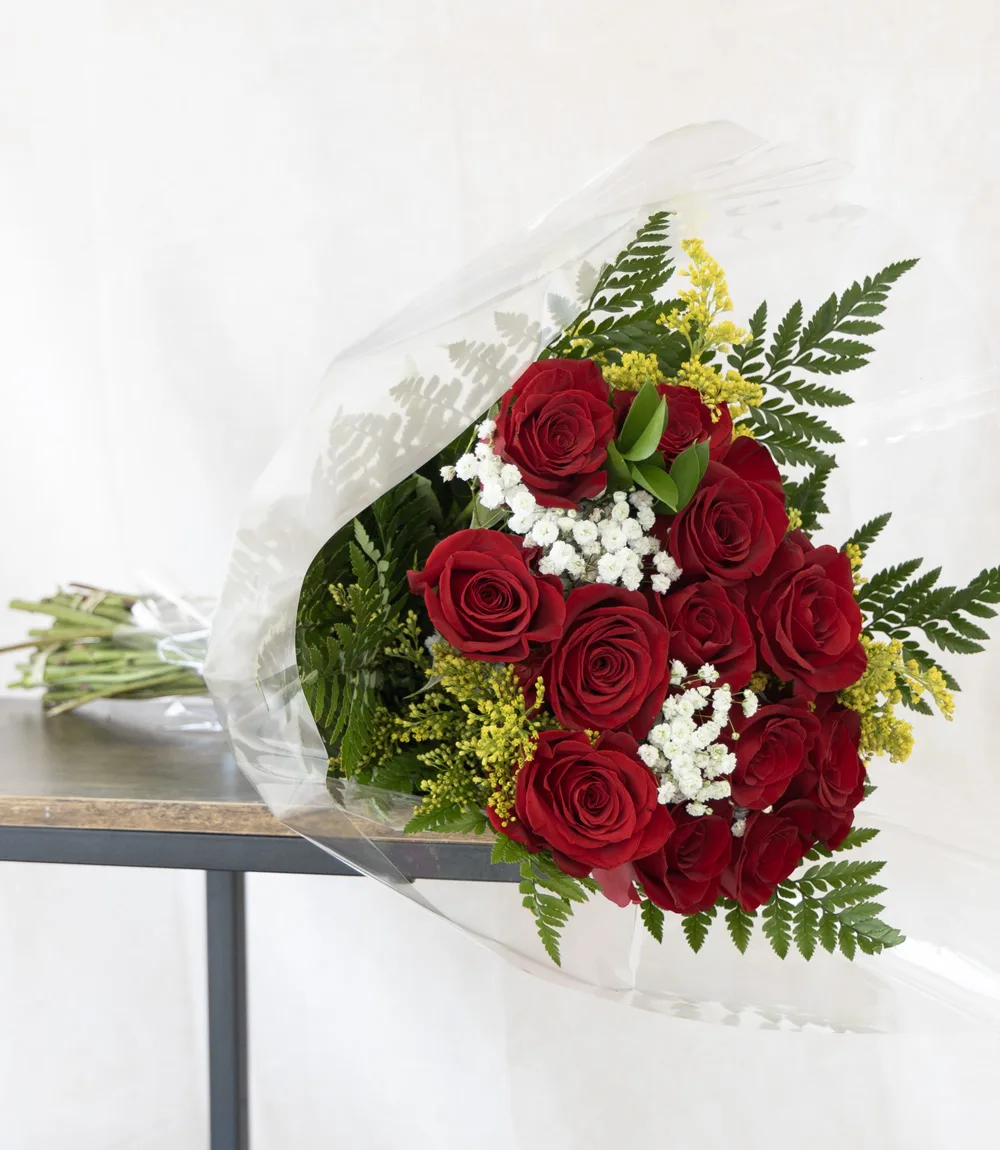 Bouquet 12 Red Roses and fillings - Image 2