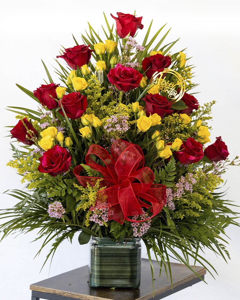 Red Yellow cube Floral