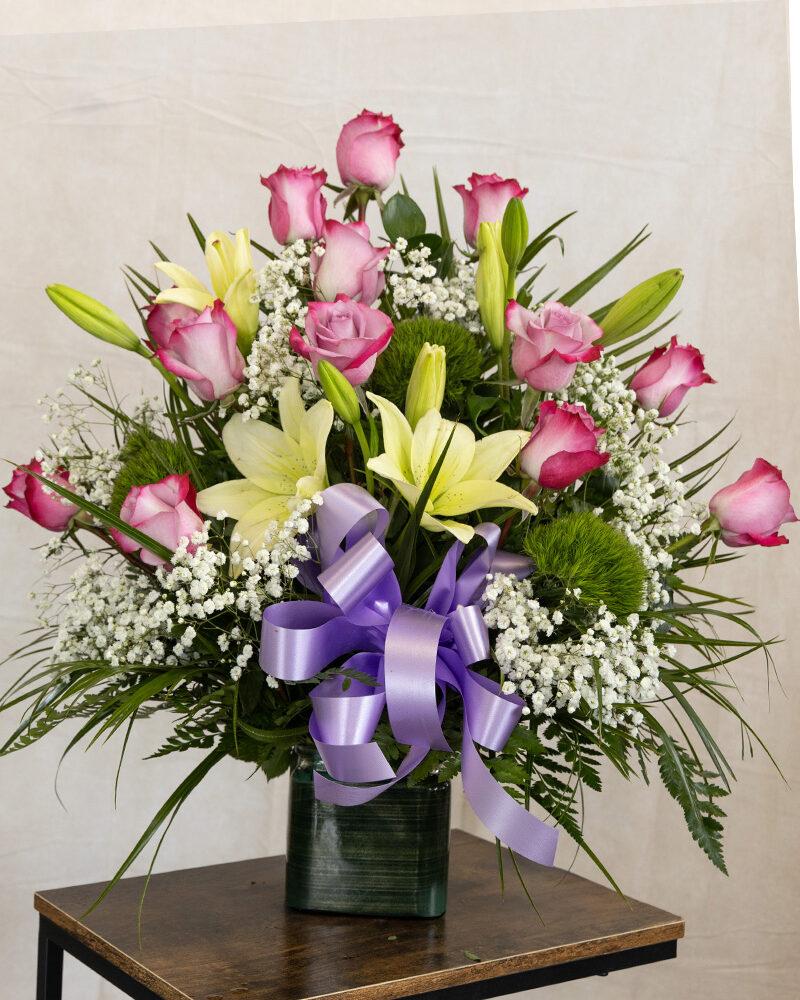 Cube Purple flower arrangement