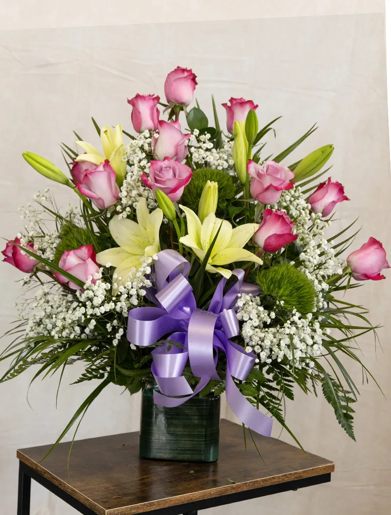 Cube Purple flower arrangement