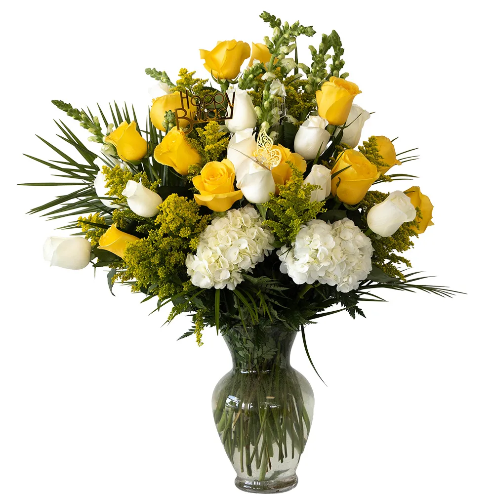 Julieth Mix White and Yellow Roses