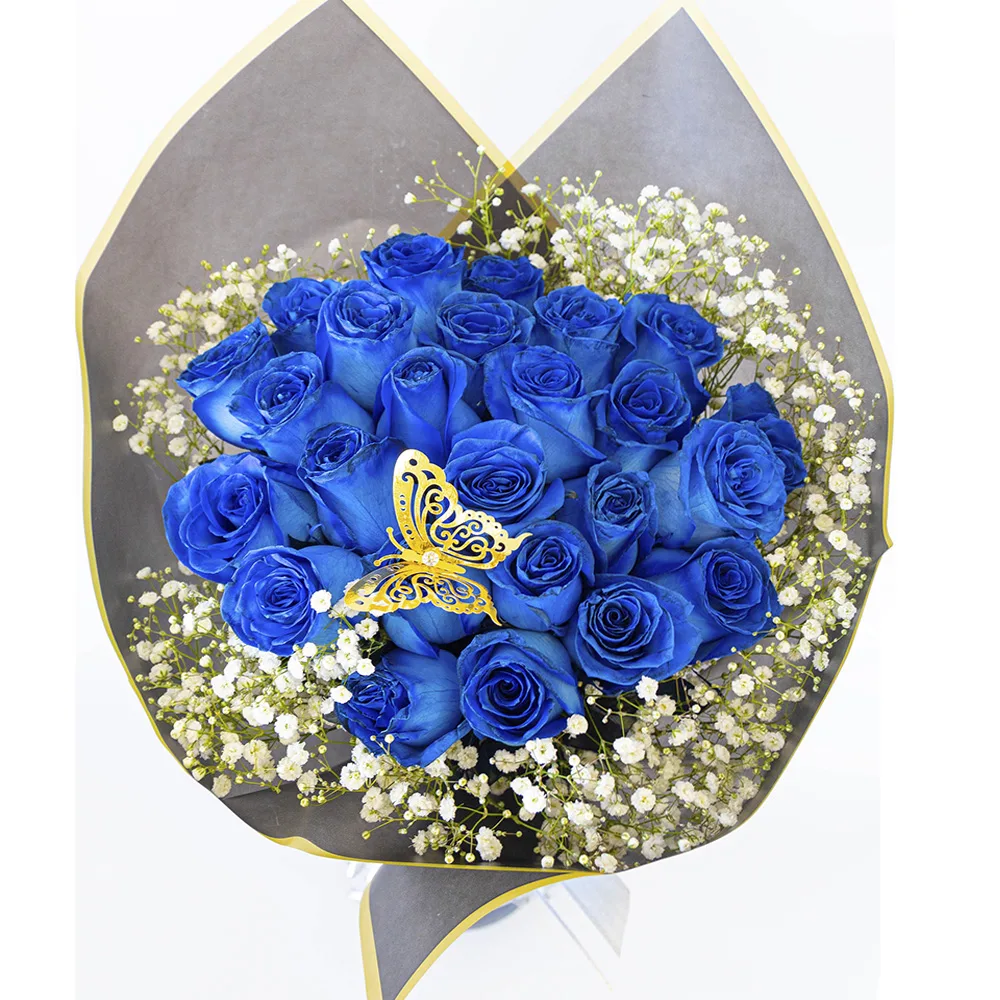 Ramo Buchon 25 Elegant Blue Roses. Bouquet
