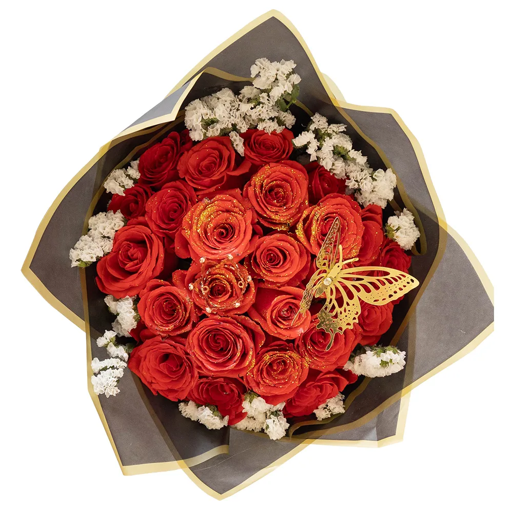 Buchon 25 orange Roses