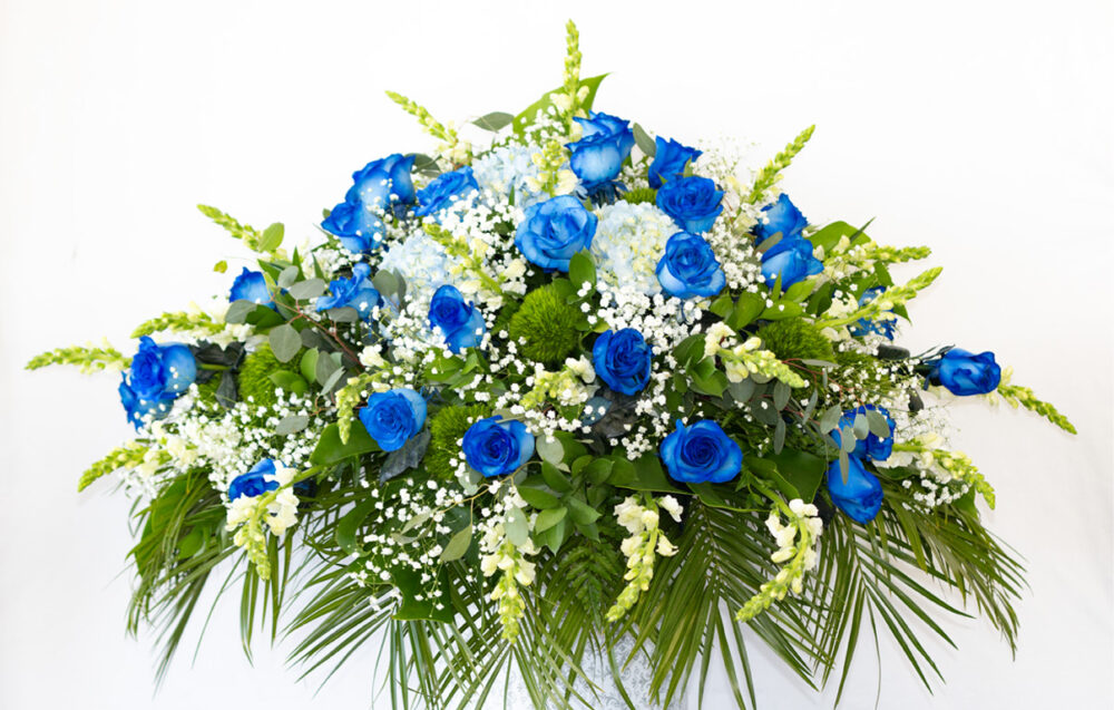 Blue Casket Spray