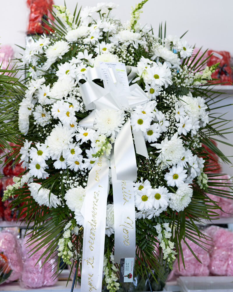Funeral Spray White, Chrysanthemums, Daisy