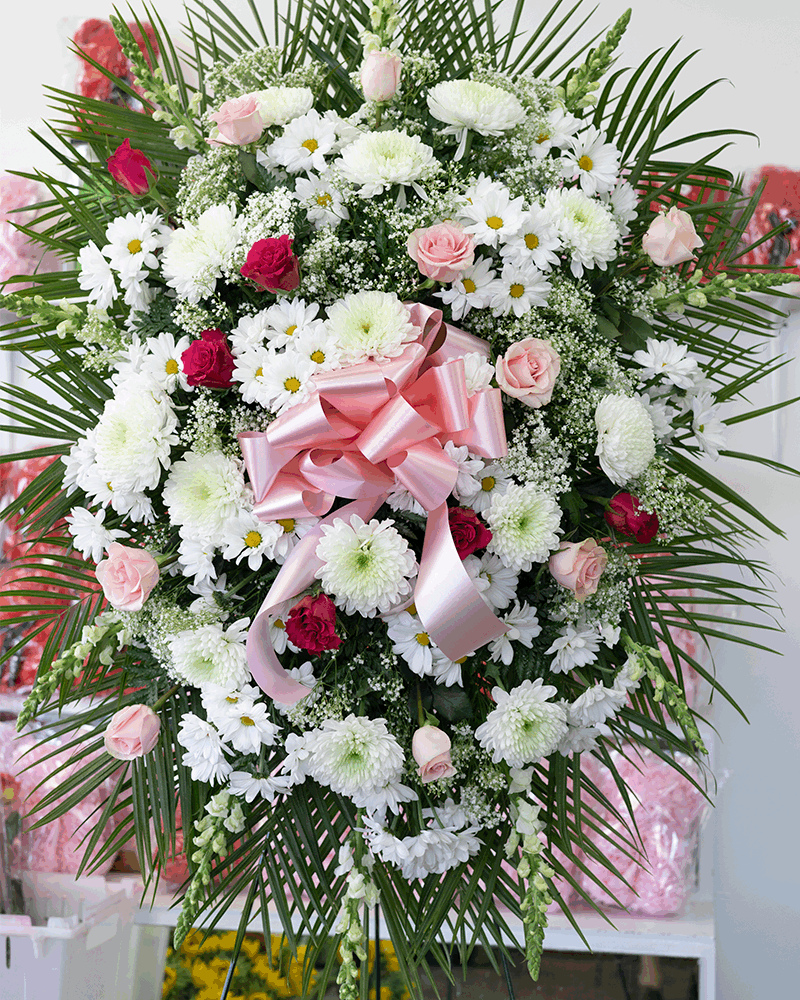 Funaral Spray Red Roses Pink Roses