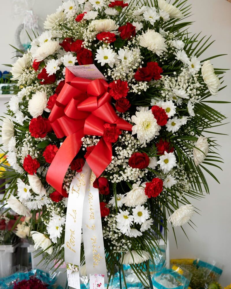 Sentiments of serenity spray. Funeeral Flowers (3098)