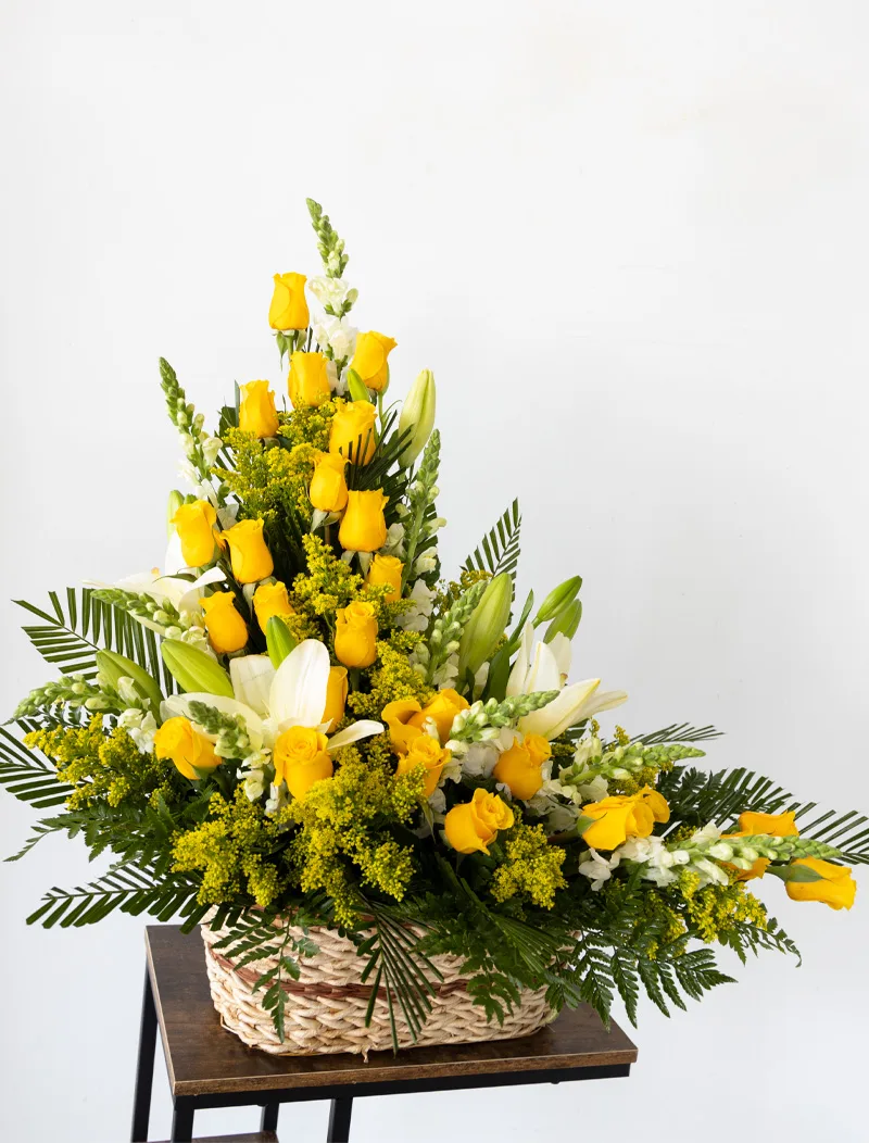 Beautiful Arrangement of 25 Yellow Roses