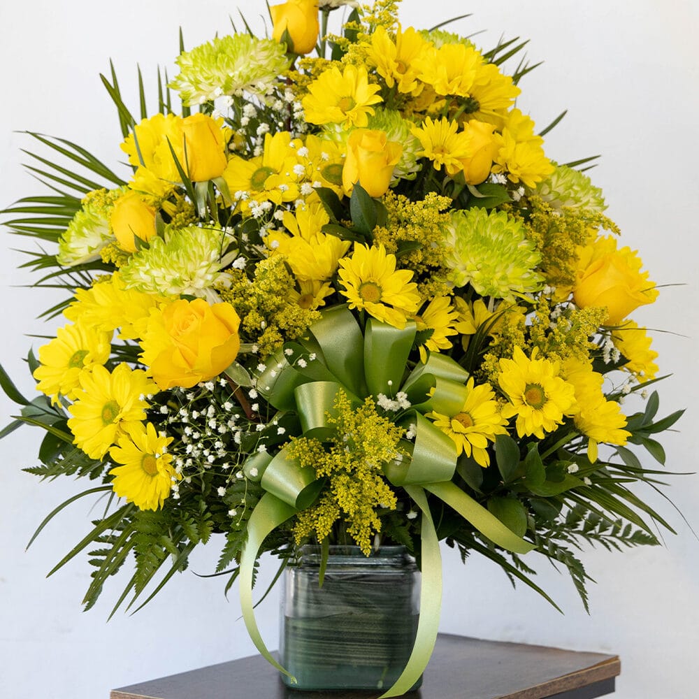 Green Yellow Cube Floral