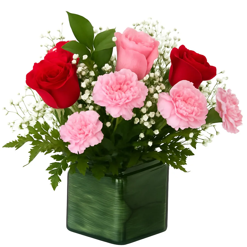 Cube pink and red roses V2