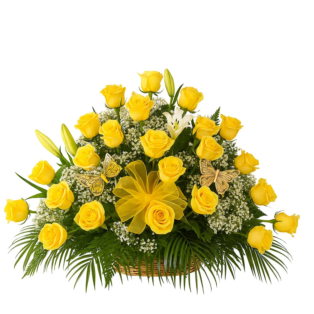 25 yellow roses