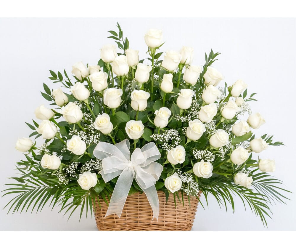 baske 100 roses white
