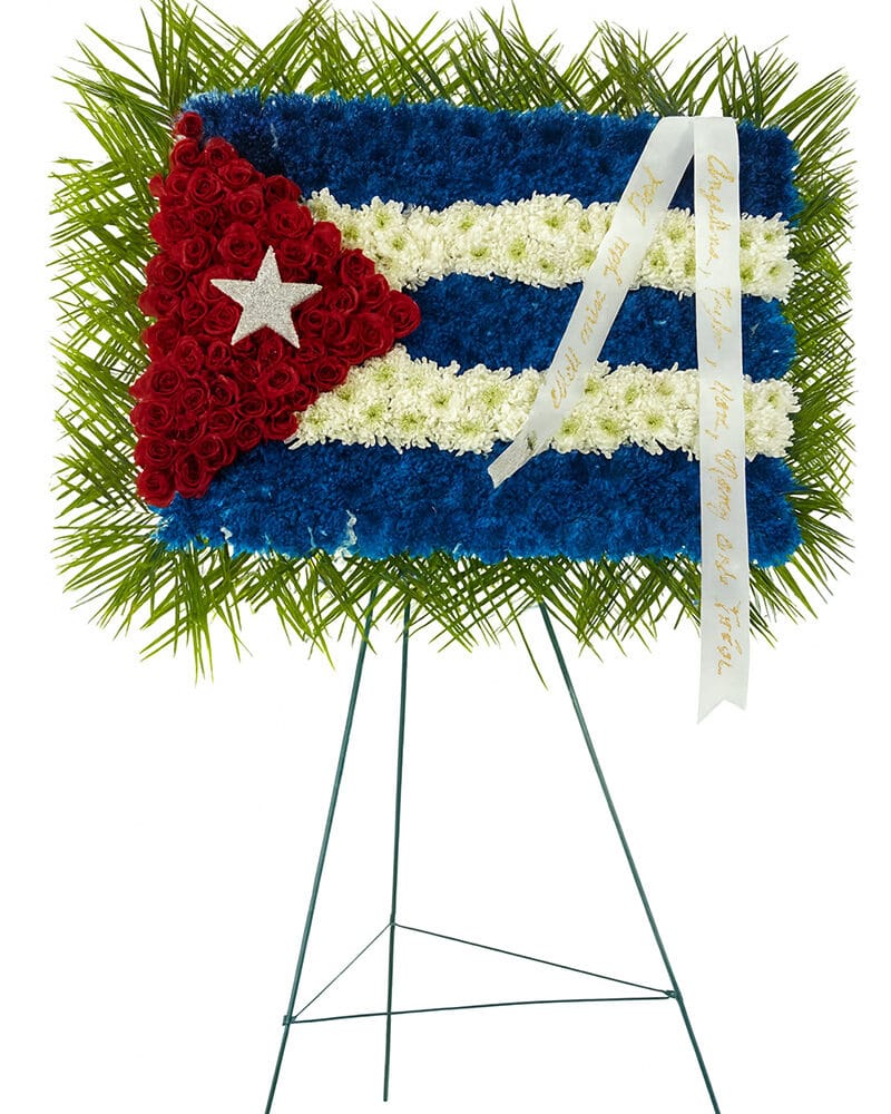 Cuban Flag Wreath 24×36″ Funeral Flowers Shop