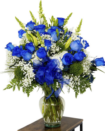 Blue Roses by Fresh Flowers. "Julieth 25 Roses Blue"