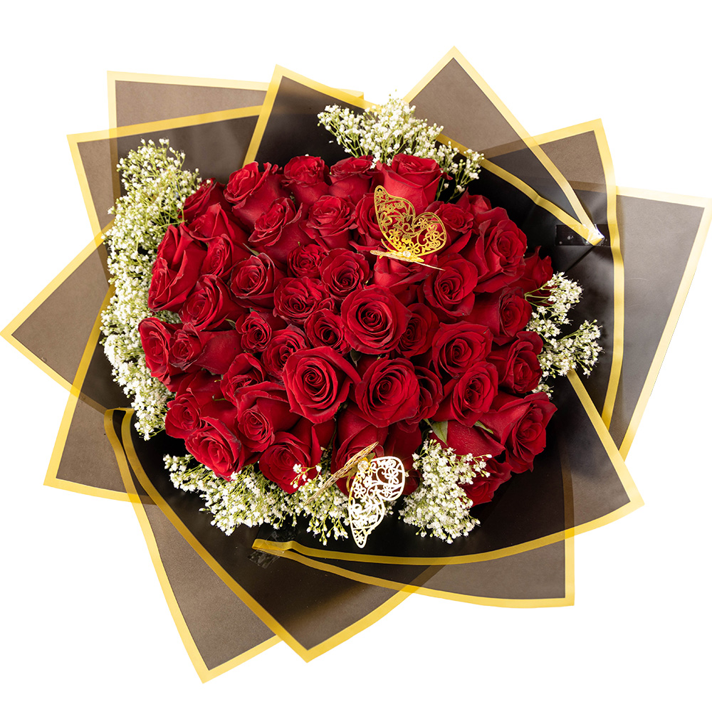 Ramo Buchon 50 Roses. Elegant Bouquet
