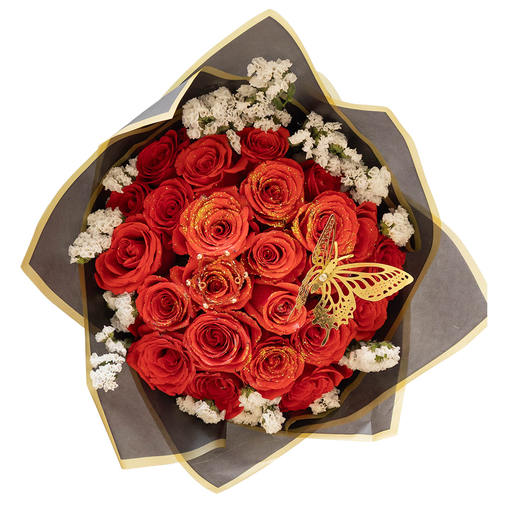 Buchon 25 orange Roses