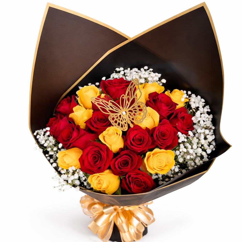 Buchon Red Yellow 25 flowers