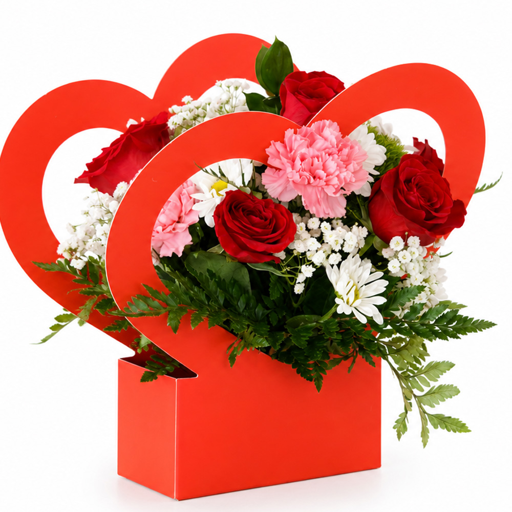 Love Heart Red. Flowers Red