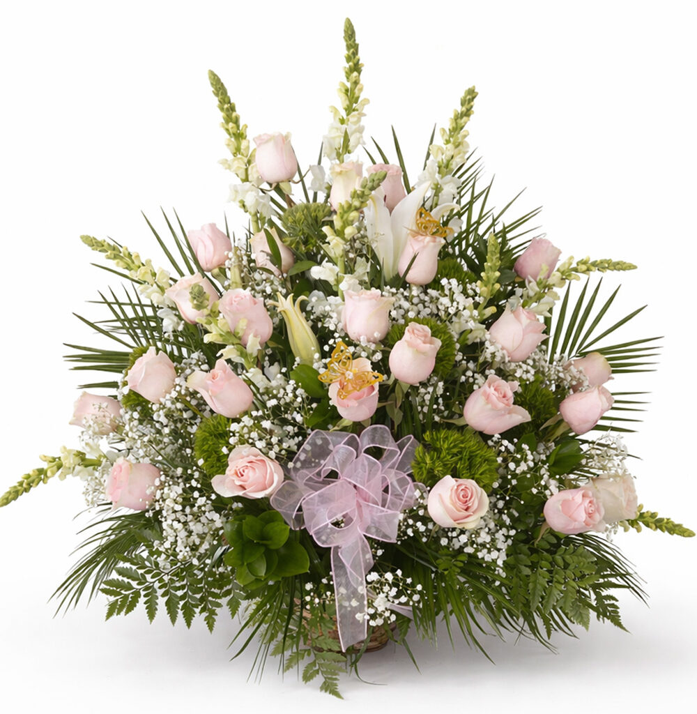 25 Pink Roses and lilies
