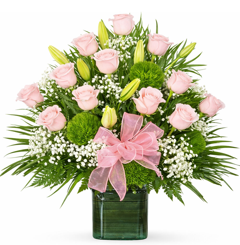 Cube Pink flower arrangement