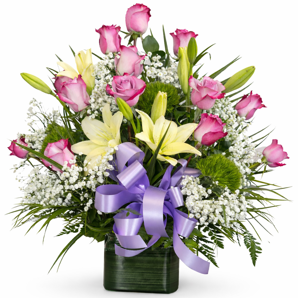Cube Purple flower arrangement