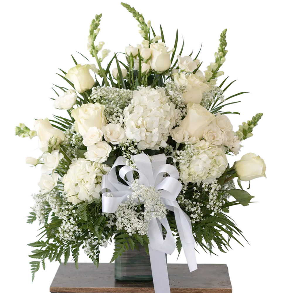 Cube White flower arrangement