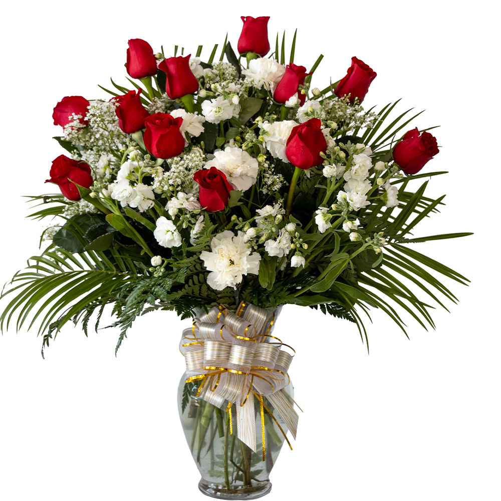 Luxury floral arrangement "Nery Red-White"