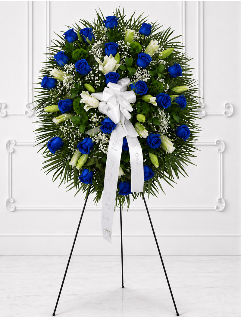 Standing Spray 25 Blue roses